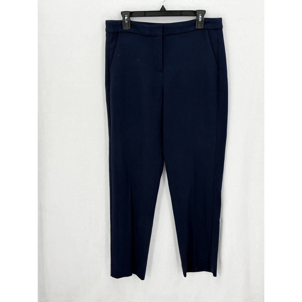 J Crew Pants Womens 10 Tall Navy Kate Dress Stretch High Rise Minimalist Office